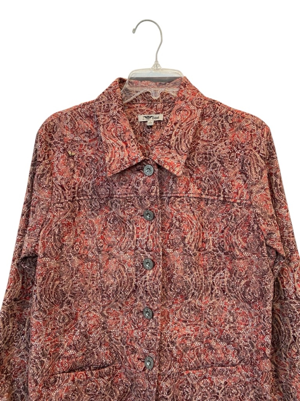 J BEE Vintage Women's size Large Rust/Tan Textured Button-Front Jacket - Picture 5 of 7